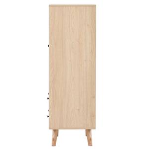 Highboard mit 2 Türen Coeus Ⅰ Braun - Holzwerkstoff - Metall - Polyrattan - Holzart/Dekor - 40 x 120 x 60 cm