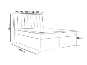 Boxspringbett mit Topper AMILA Steingrau - Breite: 200 cm - H4