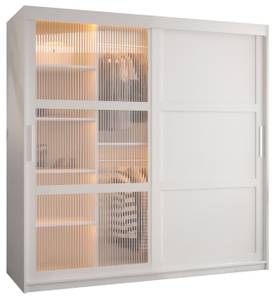 ARMOIRE À PORTES COULISSANTES FLUTES Largeur : 180 cm - Argenté