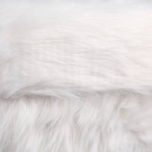 Tabouret avec pelage Blanc - Bois manufacturé - Matière plastique - 38 x 39 x 38 cm