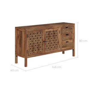 Buffet Jaya Marron - Bois massif - 148 x 80 x 40 cm