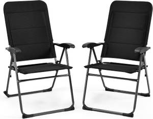 Liegestühle AB92493NW-4DE (2er Set) Schwarz - Metall - 60 x 104 x 76 cm