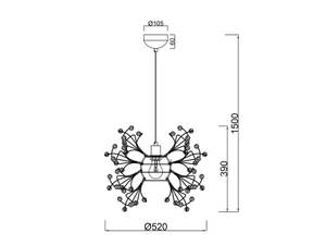 LED Pendelleuchte dimmbar Chrom 52cm Silber