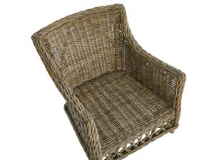 Sessel RIBOLLA Beige - Blau - Weiß - Rattan - 66 x 78 x 70 cm