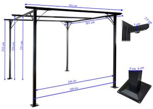 Pergola C42 Braun - Taupe - 300 x 300 cm