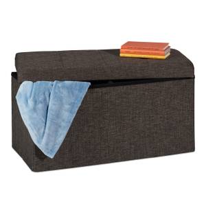 Sitzbank mit Stauraum Braun - Holzwerkstoff - Kunststoff - Textil - 76 x 39 x 37 cm