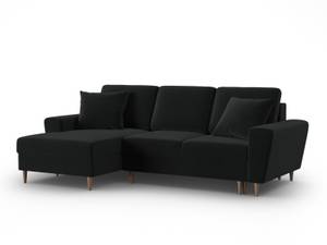 Schlaf-Ecksofa + Box MOGHAN 4 Sitzplätze Schwarz