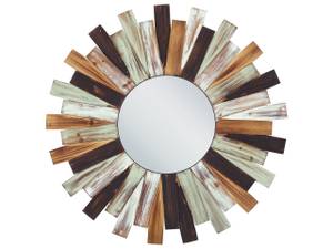 Miroir décoratif TAMPICO Marron - Vert - Blanc - Bois massif - 75 x 75 x 2 cm
