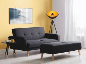 2-Sitzer Sofa FLORLI Schwarz - Eiche Hell