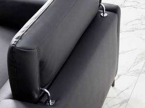 Sitzer-Sofa aus schwarzem Rindsleder Schwarz - Echtleder - Textil - 157 x 94 x 100 cm