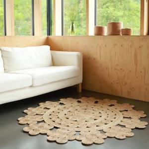 MOORA tapis rond jute original Beige - Fibres naturelles - 140 x 1 x 140 cm