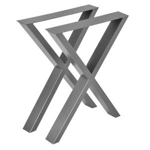 Tischgestell X-förmig (2er-Set) Grau - Metall - 59 x 72 x 8 cm