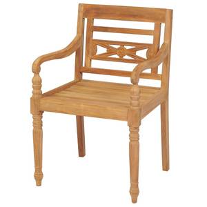 Chaise de jardin Marron - 52 x 55 cm - Bois/Imitation - En partie en bois massif