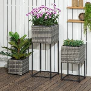 Hochbeet 867-134V00GG Grau - Polyrattan - 40 x 100 x 40 cm