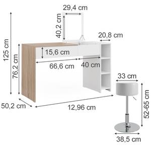 Schminktisch Kira 40782 Eiche - Weiß