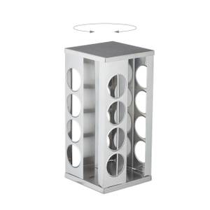 Eckiges Gewürzkarussell mit 16 Gläsern Silber - Weiß - Glas - Metall - Kunststoff - 20 x 28 x 20 cm