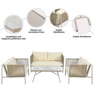 Gartenlounge-Set 4tlg Phanes Ⅱ Beige