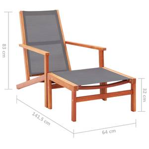 Chaise de jardin Gris - Textile - Bois/Imitation - 50 x 32 x 61 cm