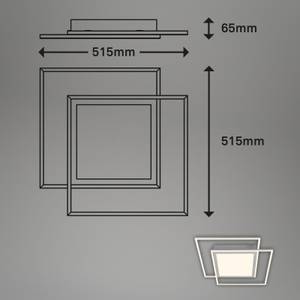 LED Deckenleuchte, alu-chrom-matt, LED Silber - Metall - 52 x 7 x 52 cm