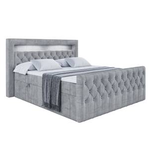 Boxspringbett AURORA Hellgrau - Breite: 160 cm - H3