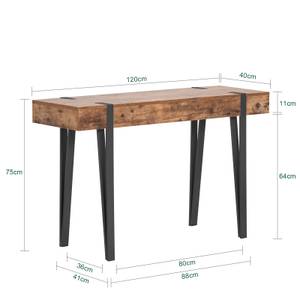 Table Console FSB88-F Marron - Bois manufacturé - Métal - 120 x 75 x 41 cm