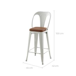 Tabouret de bar Charly (Lot de 2) Blanc