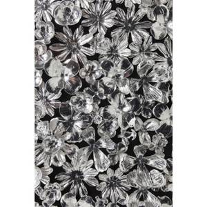 Deko Rahmen Silver Flower Schwarz - Glas - 100 x 100 x 8 cm