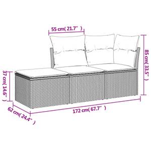 Gartensitzgruppe K5629(3-tlg) Schwarz - Massivholz - 69 x 62 x 62 cm