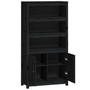 Highboard DE7811 Schwarz - Massivholz - 35 x 154 x 80 cm