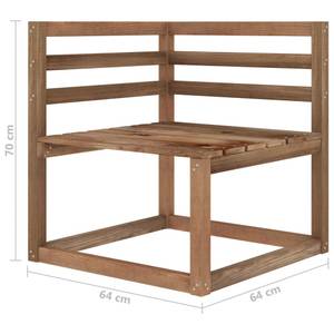 Gartenmöbel-Set (2-teilig) Braun - Massivholz - Holzart/Dekor - 60 x 70 x 64 cm