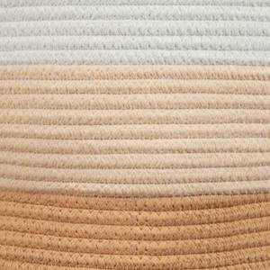 Aufbewahrungskorb aus Baumwolle Beige - Braun - Weiß - Textil - 50 x 38 x 40 cm