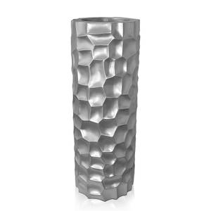 Krug Mosaik-Säulenvase Silber - Glas - 33 x 90 x 33 cm