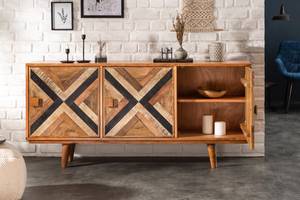 Sideboard LONG ISLAND Braun - Naturfaser - Holzart/Dekor - 160 x 75 x 39 cm