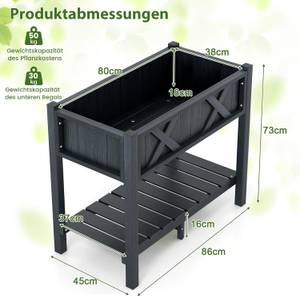 Blumenbeet SF6334TE Schwarz - Kunststoff - 45 x 73 x 86 cm