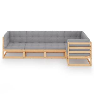 Garten-Lounge-Set (5-teilig) 3009929-2 Grau - Holz