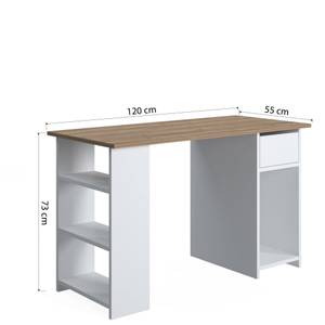Schreibtisch Cholet Braun - Holzwerkstoff - 73 x 55 x 120 cm