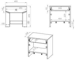 Jugendzimmer-Set TERNI 4-teilig Grau - Silber - Holzwerkstoff - 420 x 201 x 207 cm