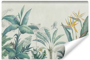 Papier Peint Feuilles Tropicales Fleurs 360 x 240 x 240 cm