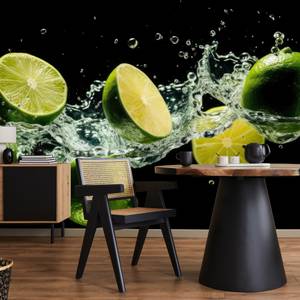 Papier Peint Citrons Verts Fruit Eau 3D 400 x 280 x 280 cm