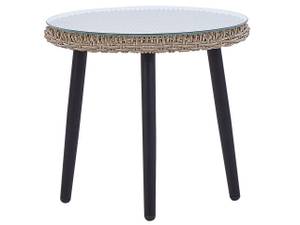 Set de bistrot ORTIGIA Beige - Noir - Bleu - Blanc - Polyrotin - 82 x 75 x 70 cm