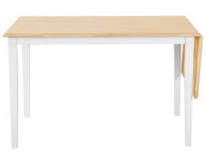 Table pliable LOUISIANA Marron - Blanc - Bois massif - 75 x 74 x 120 cm