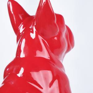 Statue chien boston terrier H22cm - HARU Rouge - Porcelaine - 19 x 22 x 12 cm