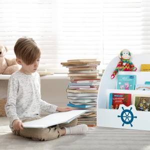 Bücherregal für Kinder Blau - Weiß - Holzwerkstoff - 58 x 60 x 45 cm