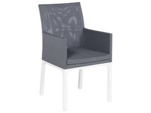 Chaise de jardin BACOLI Gris - Blanc - Textile - 52 x 91 x 62 cm