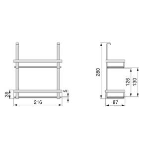 Titane Gewürzglasregal Grau - Metall - 22 x 10 x 29 cm