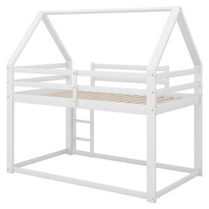 Etagenbett HomeyⅠ Weiß - Holzwerkstoff - Massivholz - Holzart/Dekor - 96 x 181 x 206 cm