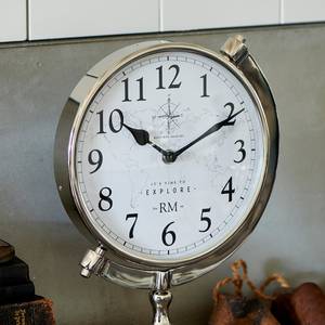 Time To Explore Horloge Blanc - Verre - Métal - 22 x 31 x 22 cm