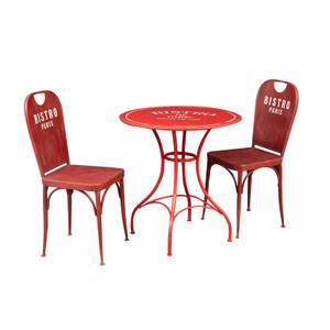 Table Bistro de Paris Rouge - Métal - 72 x 75 x 72 cm