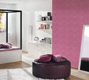 Tapete mit Tieremuster Pink - Weiß - Kunststoff - Textil - 53 x 1050 x 1 cm