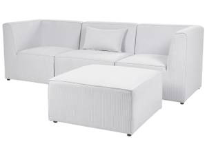 Sofa mit Ottomane LEMVIG 2-tlg Cremeweiß - Weiß - Mit Hocker - 1 Kissen - Tiefe: 83 cm